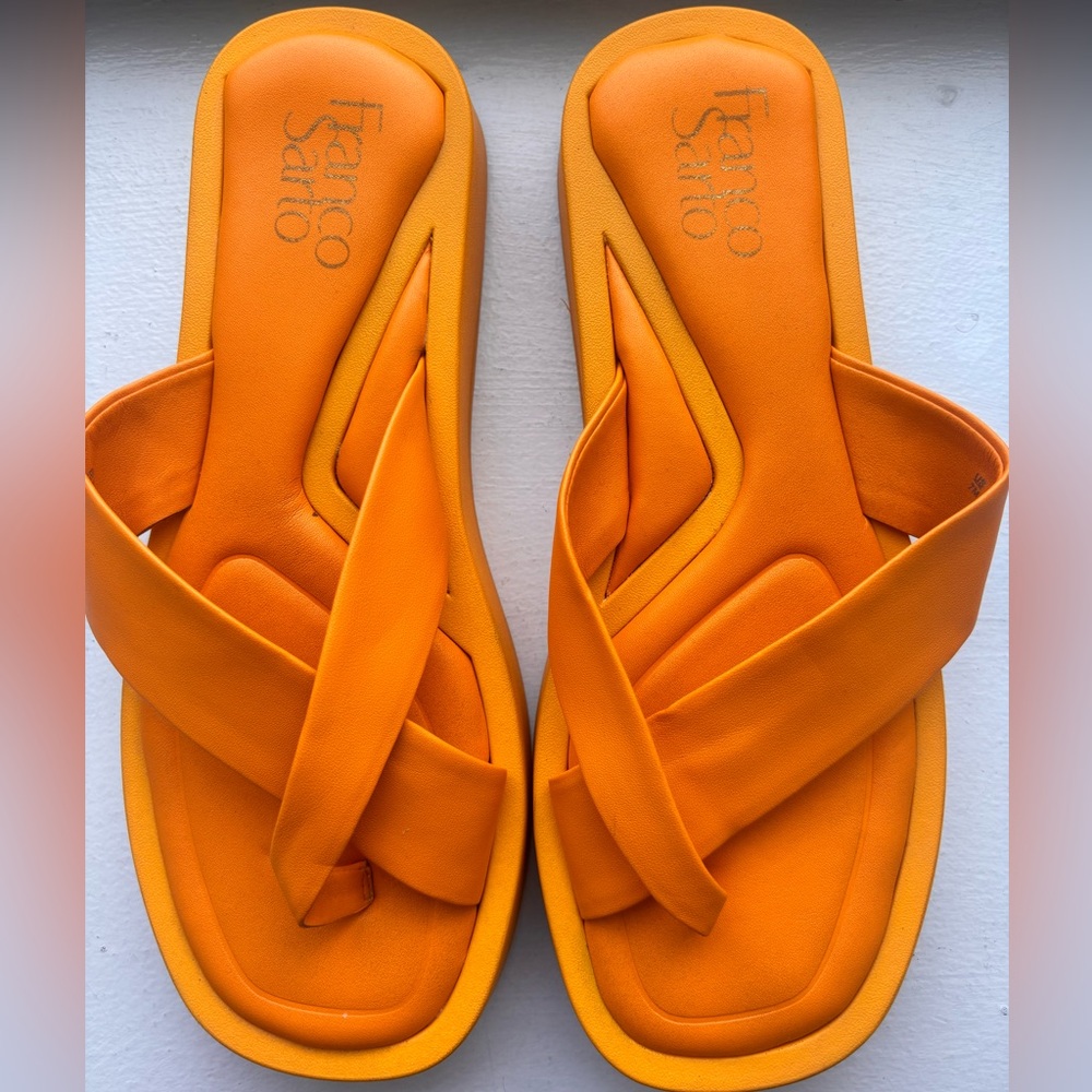 Franco Sarto Vibrant Orange Slide Sandals